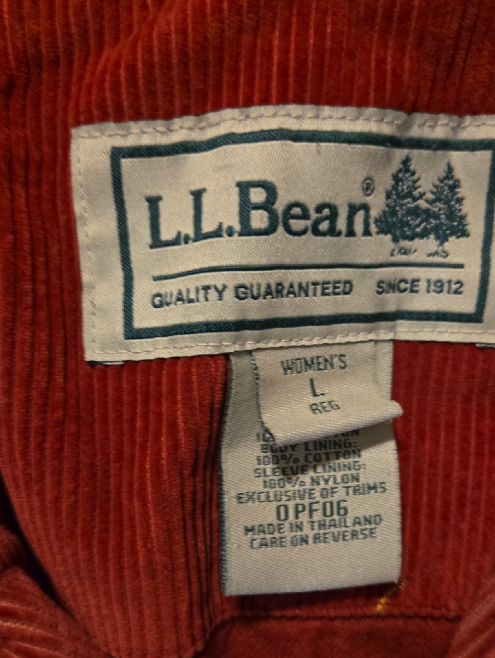 L.L. Bean Women's Corduroy Embroidered Jacket with Brown Collar, Pheasant - Picture 2 of 6
